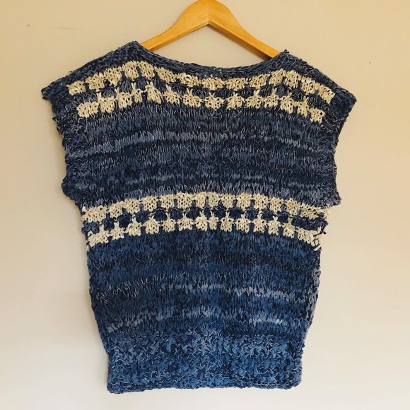 1980's Leather Knit Top - Picture 3 of 3